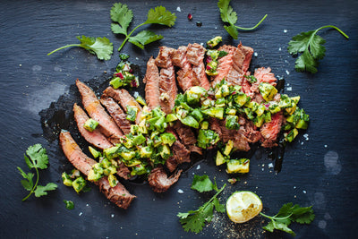 Grilled Steak with Avocado Chimichurri