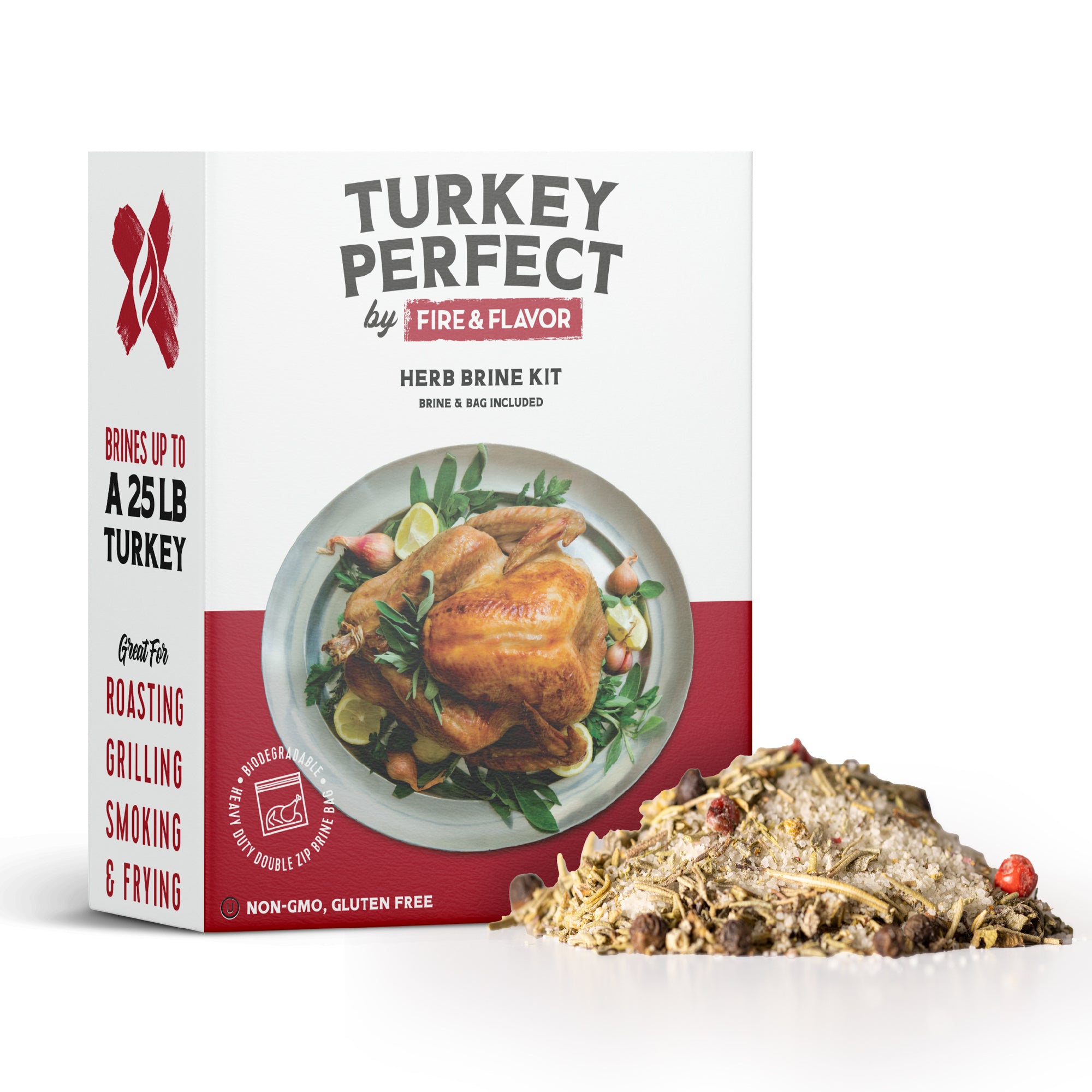 Organic Turkey Brine Kit - 16 oz. Garlic & Herb with Brine Bag by