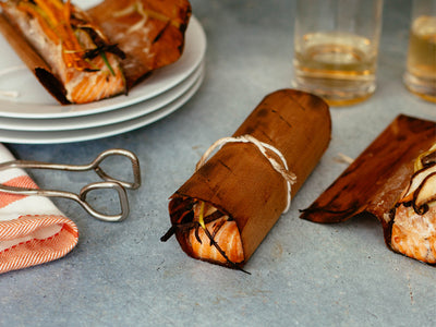 Cedar Wrapped Asian Salmon with Vegetables