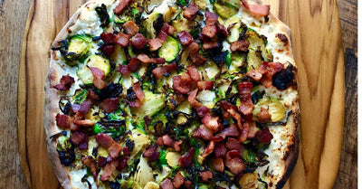 Brussels Sprouts and Bacon Pizza