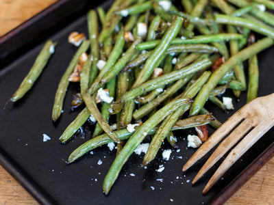 Planked Green Beans with Blue Cheese