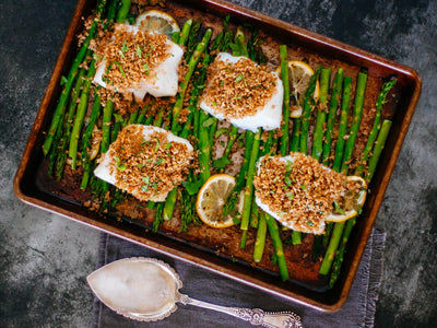 Sheet Pan Roasted Fish with Asparagus